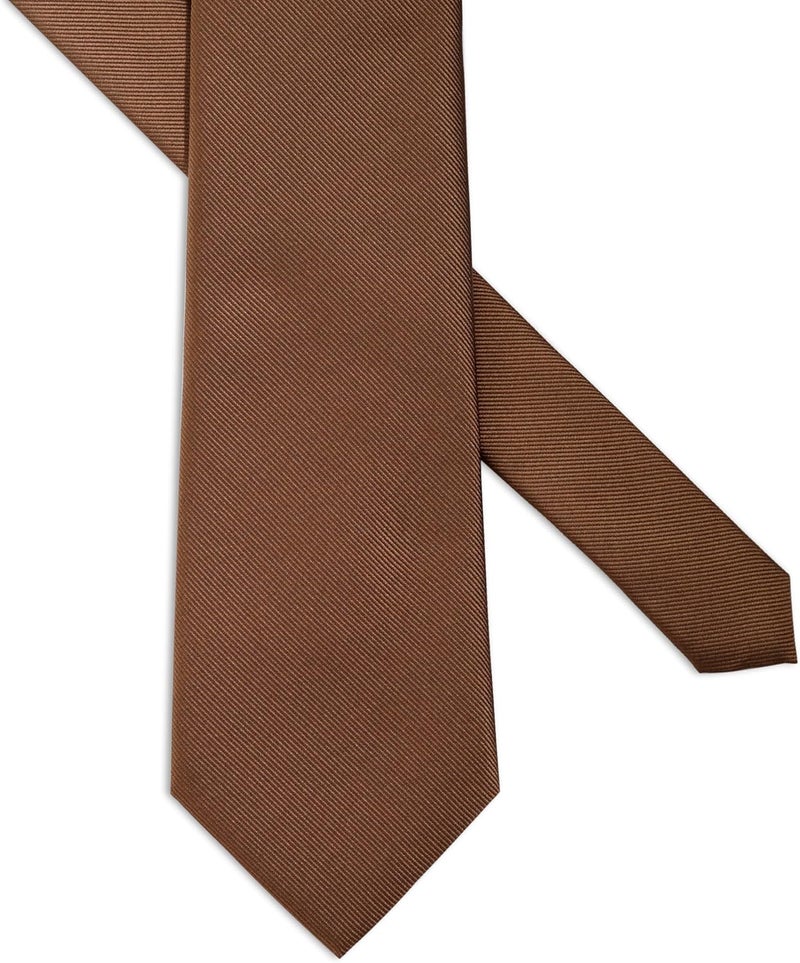 ZENXUS Regular Tie and Pocket Square for Men, Solid Color Necktie Set, 3.2 inch Standard Width - Image 5